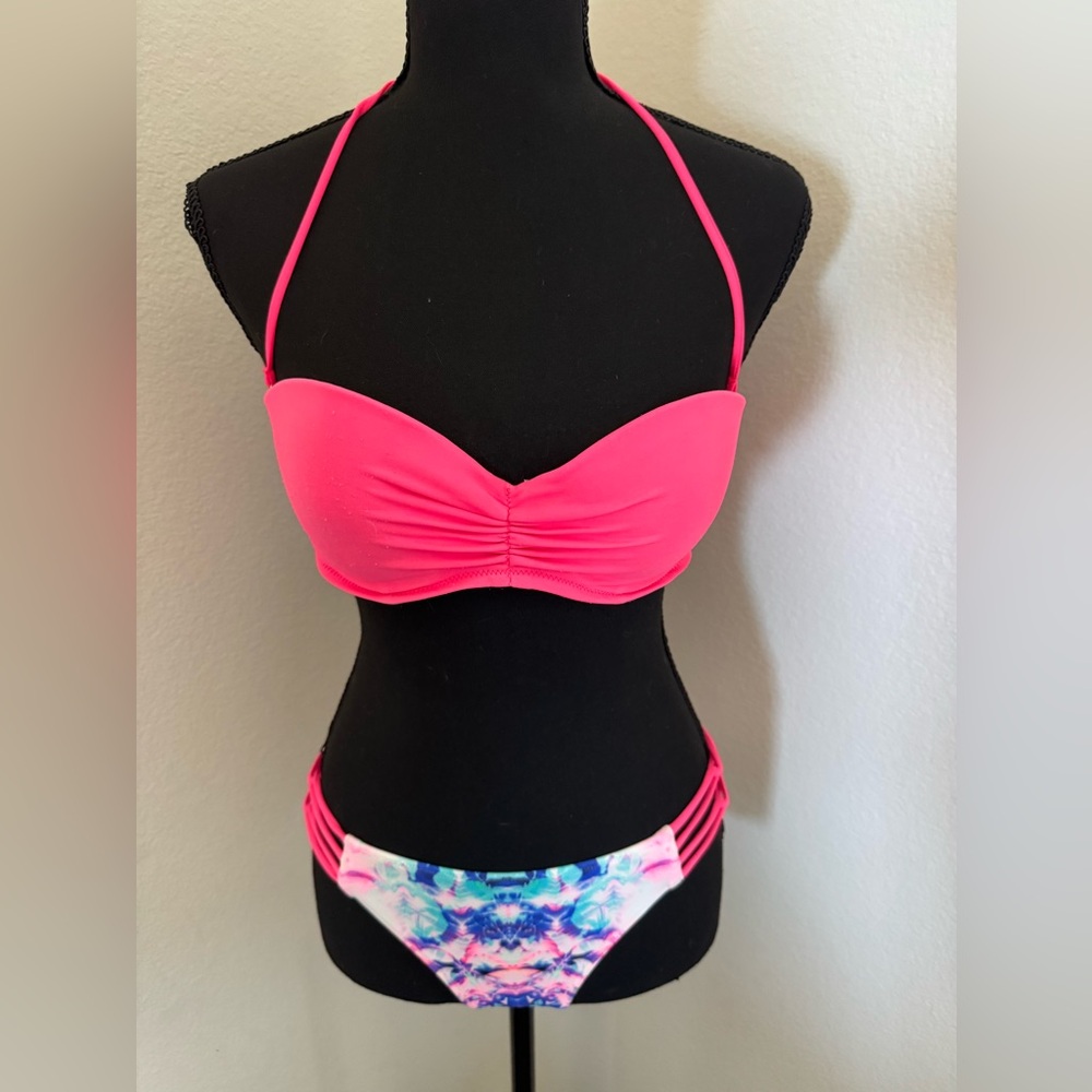 Victoria's Secret Hot Pink and Multicolor Bikini